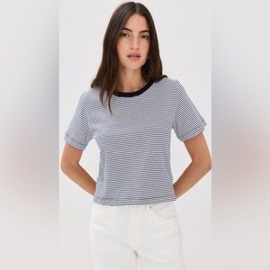 A.L.C. Julie Tee - Off White/Navy - Size XS